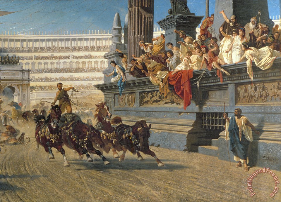 Alexander von Wagner The Chariot Race painting The Chariot Race print