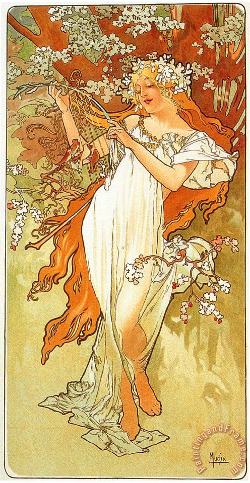 Alphonse Marie Mucha Spring 1896 painting - Spring 1896 print for sale