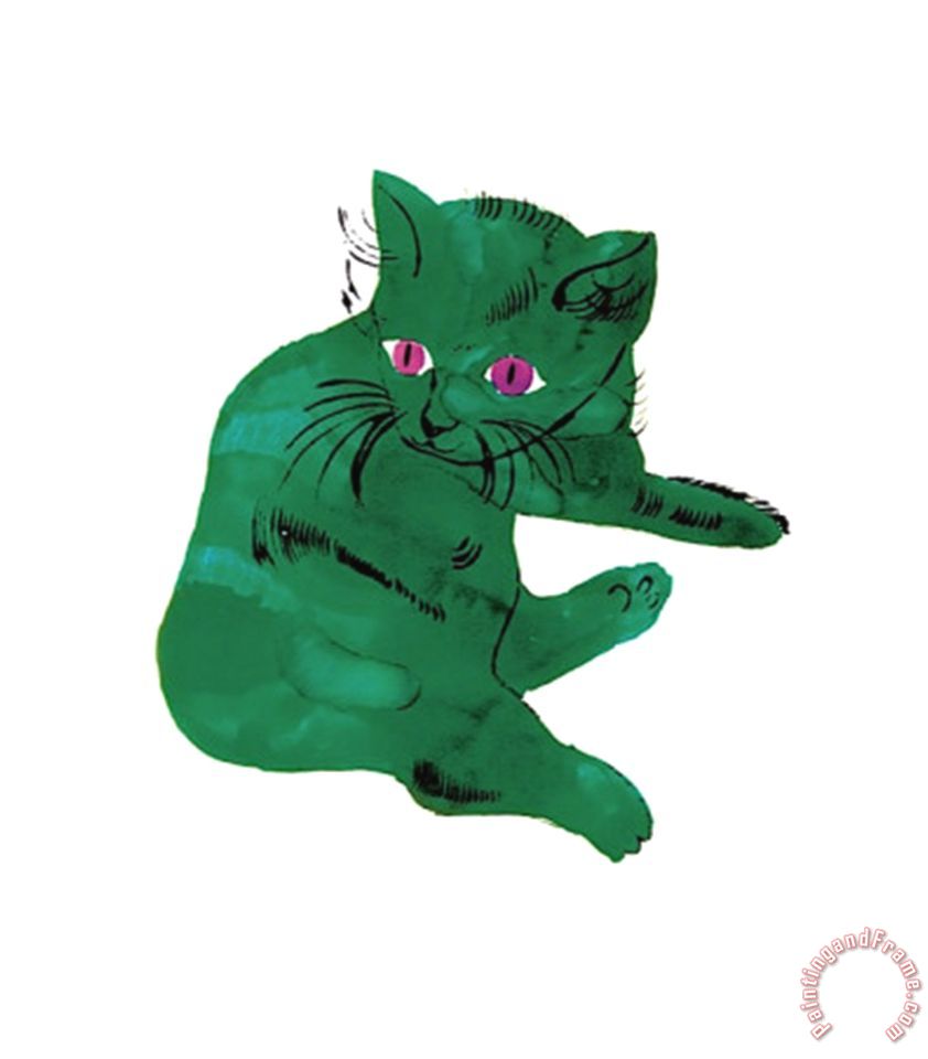 Зеленый кот картина