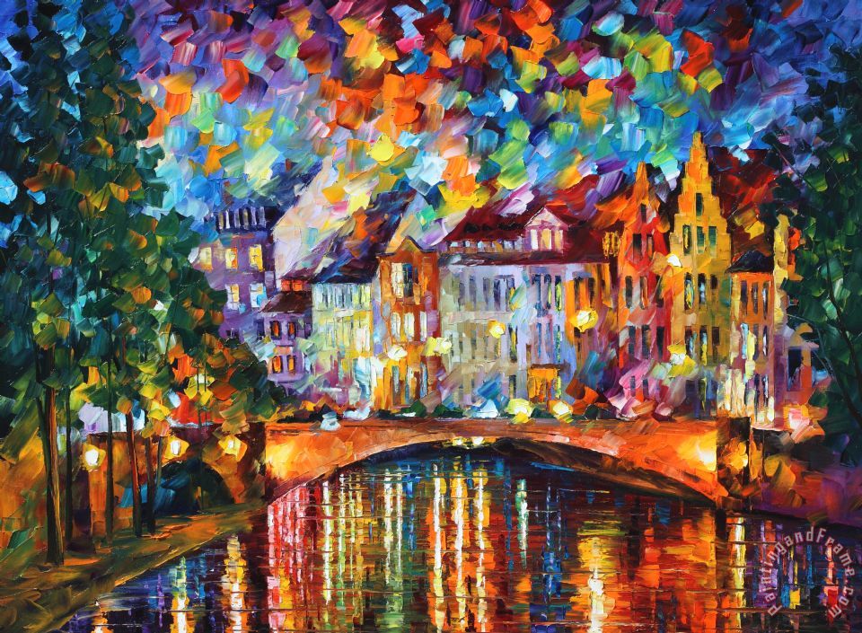 Leonid Afremov Amsterdam painting Amsterdam print for sale