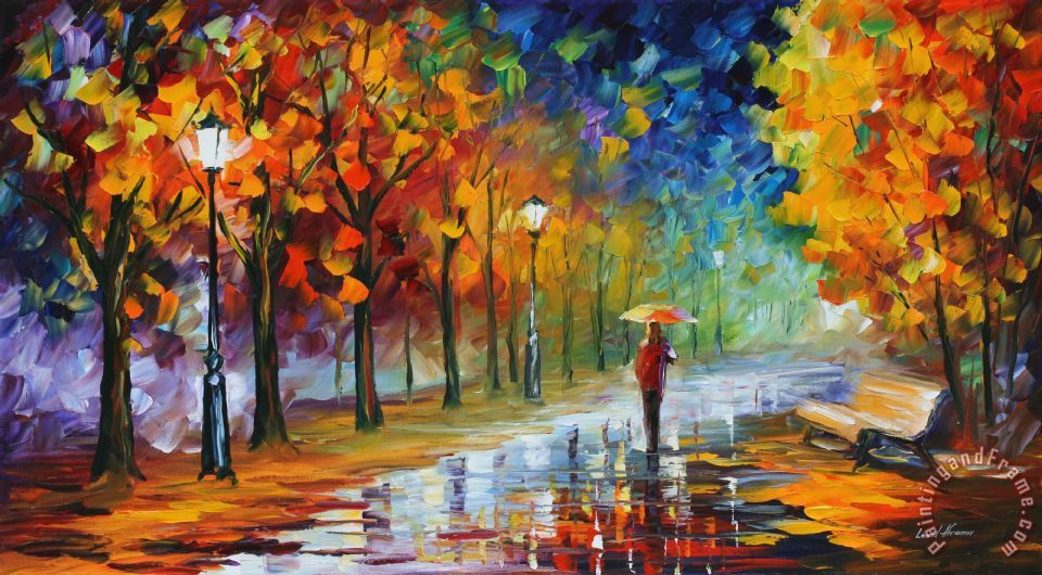 Leonid Afremov Fall Marathon painting - Fall Marathon print for sale