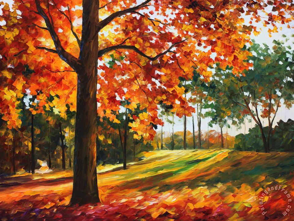 Leonid Afremov Autumn Forest painting Autumn Forest