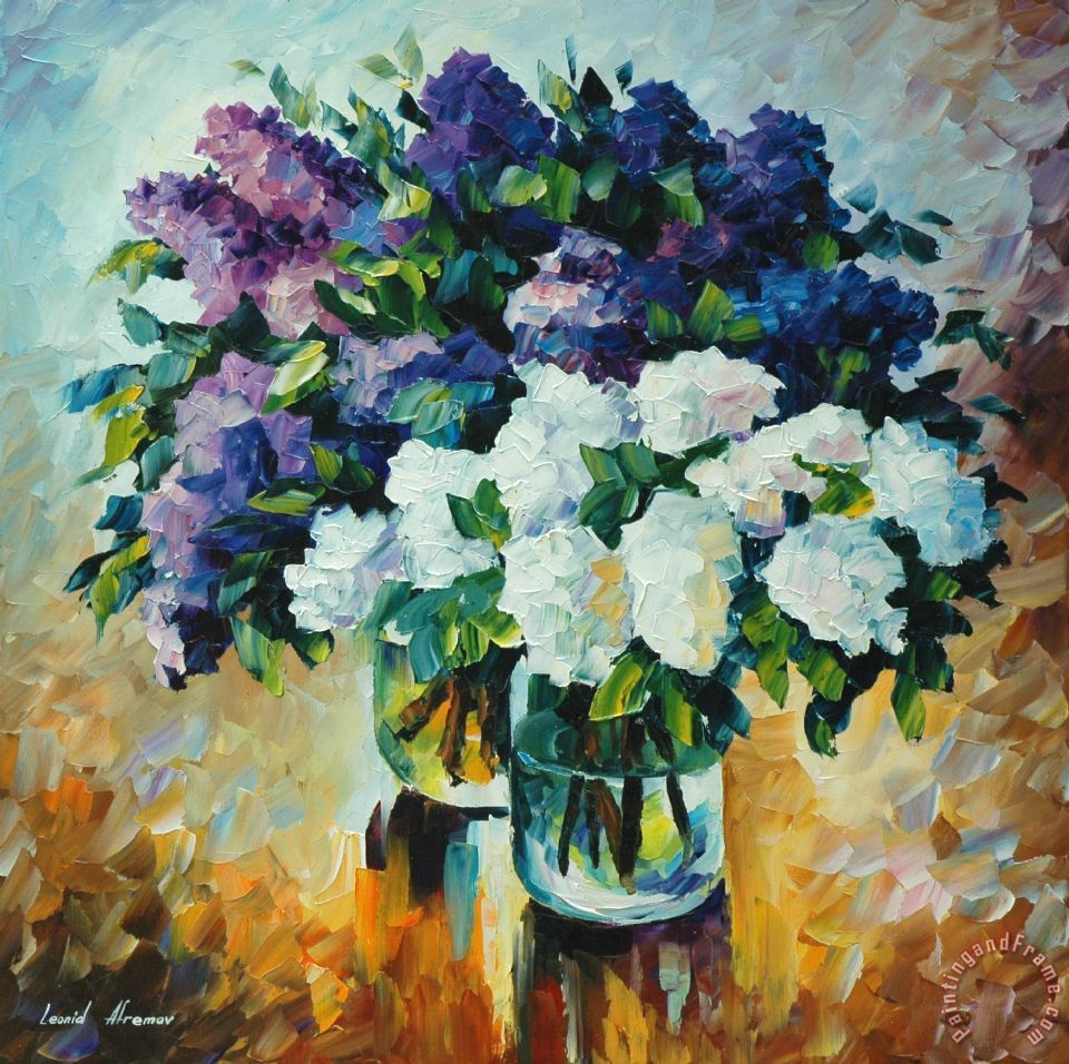 Leonid Afremov Flowers On Water Art Painting for sale ...