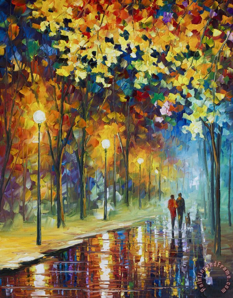 Leonid Afremov The Warmth Of Friends painting - The Warmth Of Friends