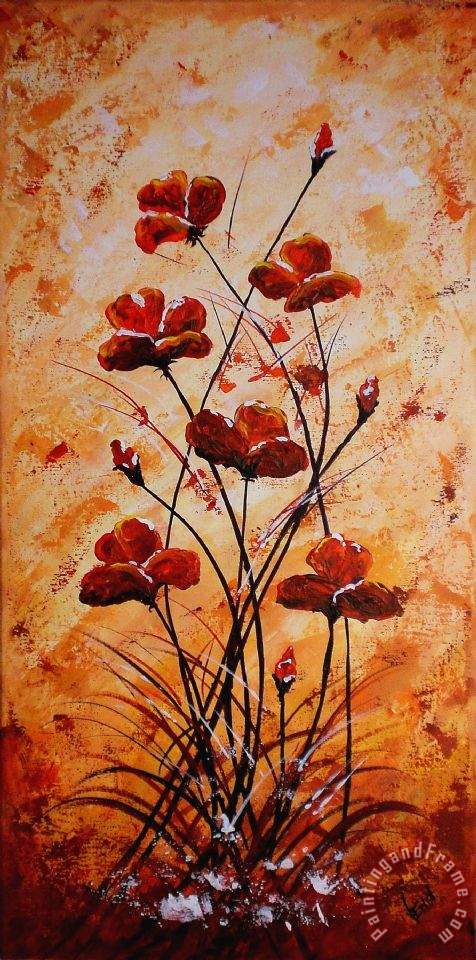 Edit Voros Rust Poppies painting - Rust Poppies print for sale