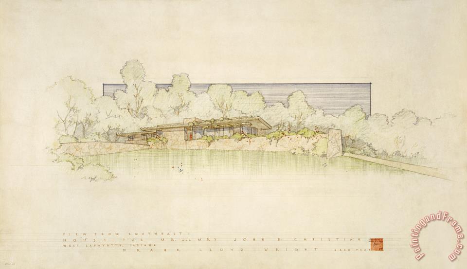 Frank Lloyd Wright John E. Christian House, West Lafayette, Indiana ...