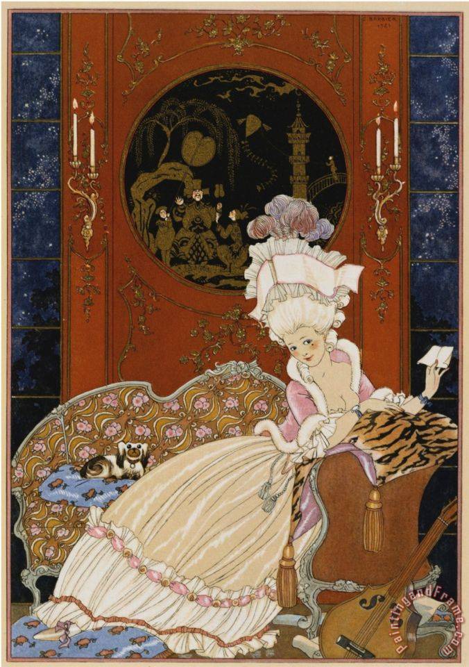 Georges Barbier Love Letter Painting Love Letter Print For Sale