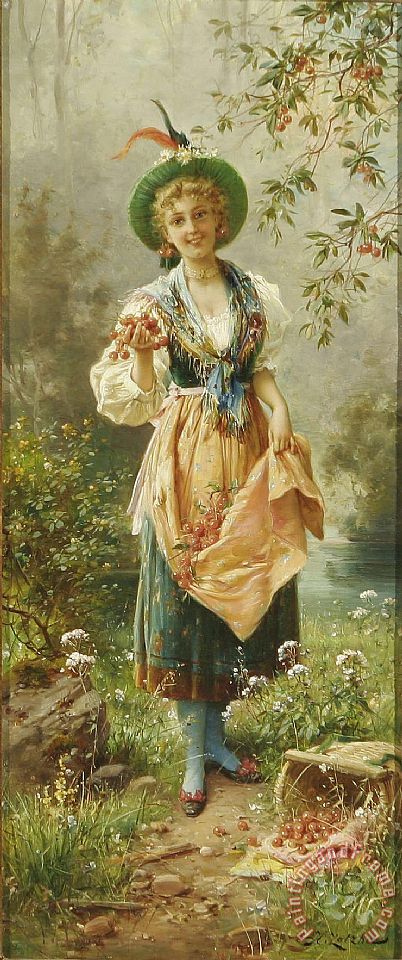 Hans Zatzka Girls in Native Dress painting - Girls in Native Dress ...