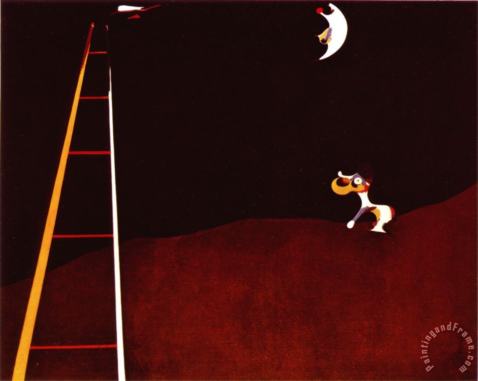 Joan Miro Dog Barking at The Moon painting - Dog Barking at The Moon