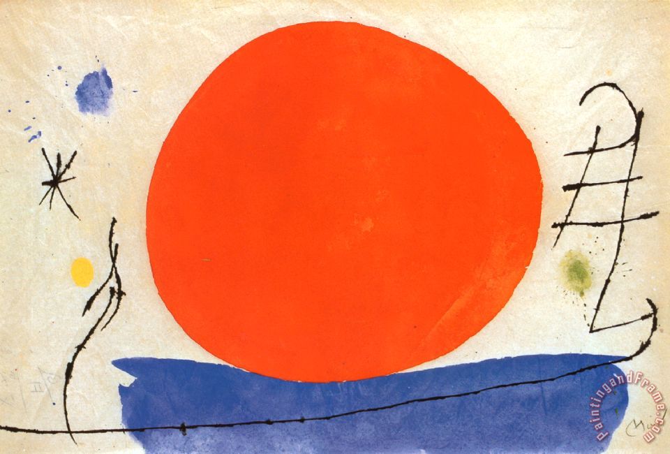 Joan Miro The Red Sun painting - The Red Sun print for sale