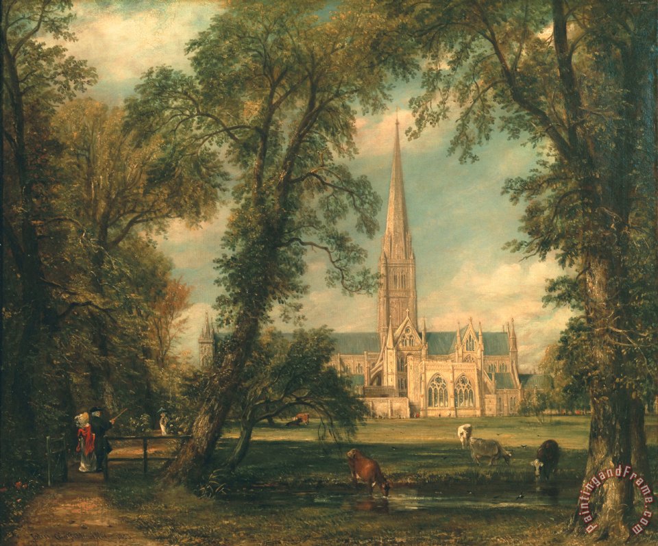 John Constable Salisbury Cathedral from the Bishop's Grounds painting ...