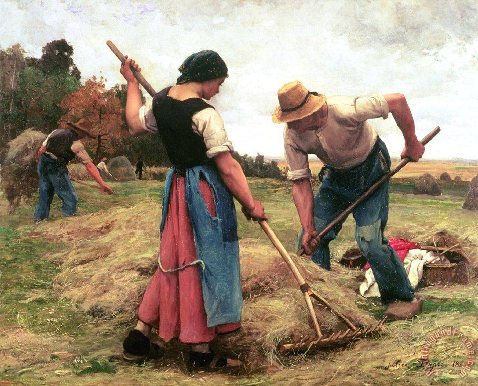 Julien Dupre Haymaking 1880 painting - Haymaking 1880 print for sale