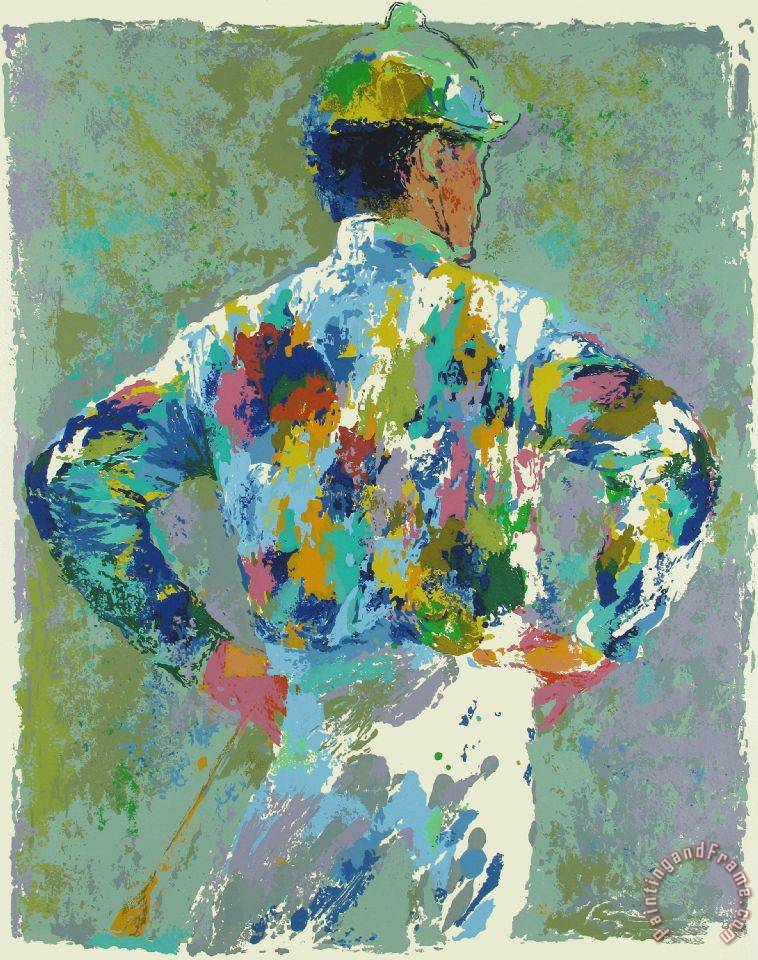 Leroy Neiman Jockey painting - Jockey print for sale