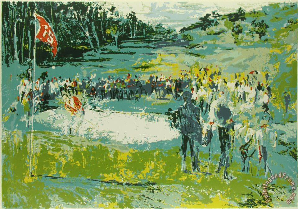 Leroy Neiman Tournament Golf painting Tournament Golf print for sale
