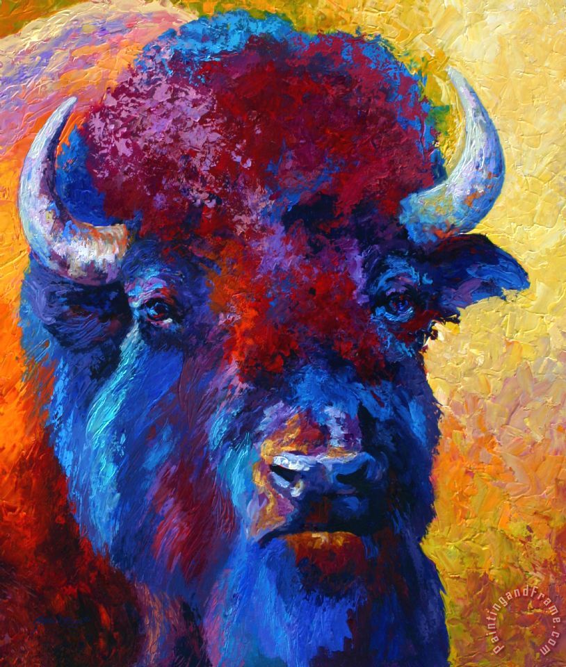 Marion Rose Bison Boss painting - Bison Boss print for sale