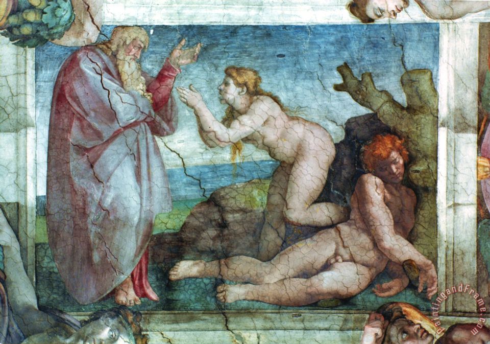 Michelangelo Buonarroti Sistine Chapel Ceiling Creation Of Eve With Four Ignudi 1511 Framed Print By Michelangelo Buonarroti