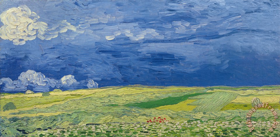 Vincent van Gogh Wheatfields under Thunderclouds painting - Wheatfields ...