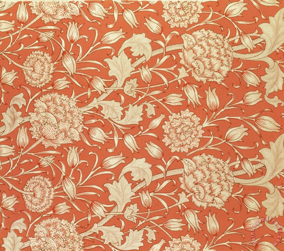 William Morris Tulip Wallpaper Design painting - Tulip Wallpaper Design